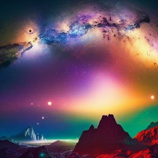 Vibrant Milky Way Galaxy in Digital Matte Painting