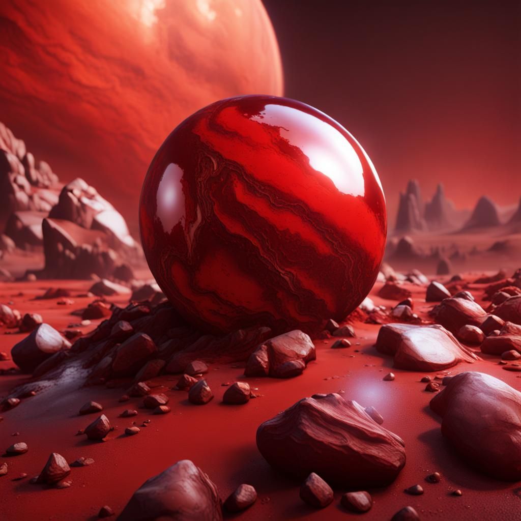 Martian Gemstone: Detailed Matte Painting in Deep Color