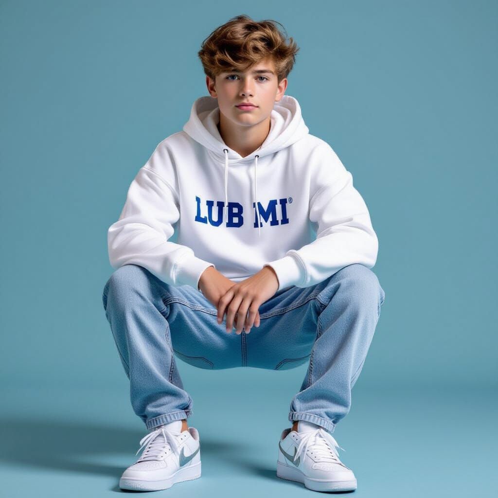 Photorealistic Portrait of a Teenager in Casual Wear