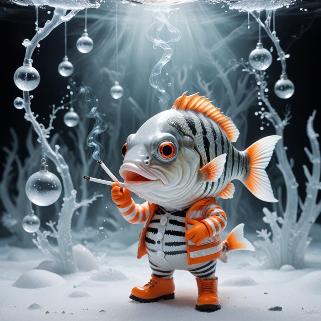 Enchanted Clockwork Bass in a Frozen Wonderland