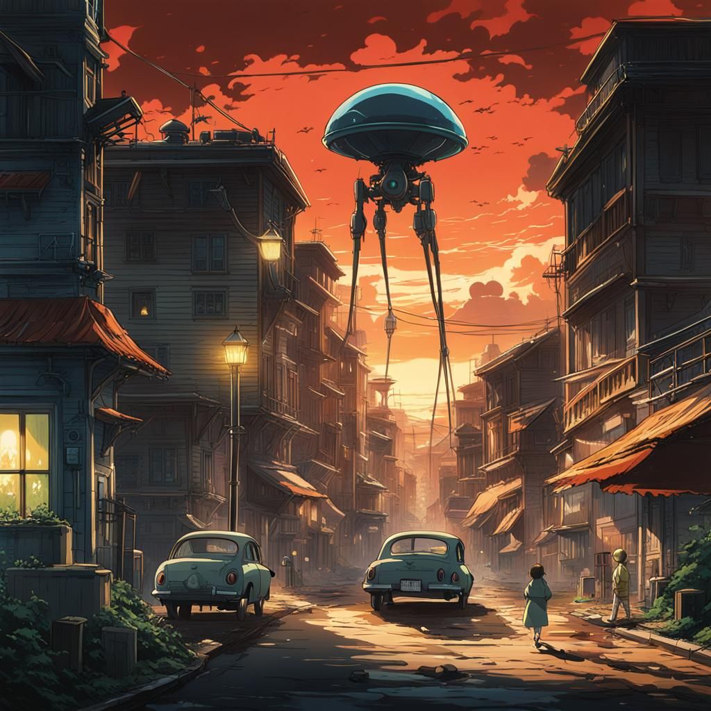 War of the Worlds in Studio Ghibli Style