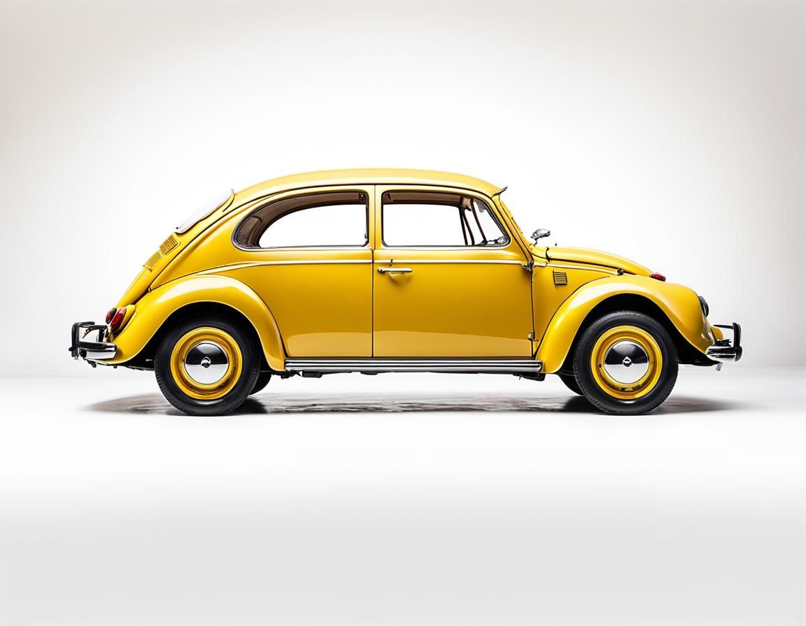 Classic Yellow 1965 Volkswagen Studio Portrait