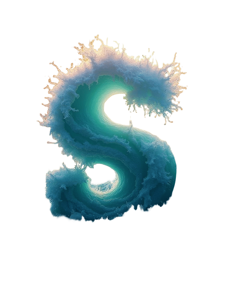 Letter S Made of Water: Fantasy Concept Art