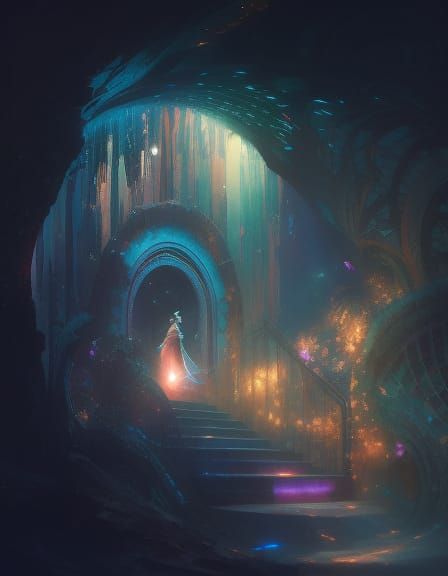 Iridescent Magic Portal Dreamscape Illustration