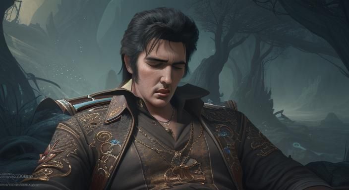 Elvis Asleep: Detailed Matte Painting