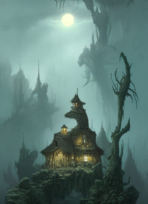 Fantasy Gold Mine Illustration in Graphic Style