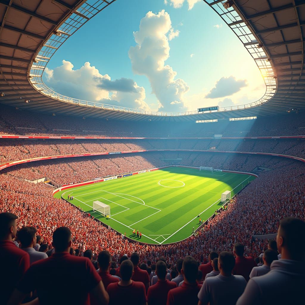 Fantastical Soccer Pitch in Vibrant Deep Colors