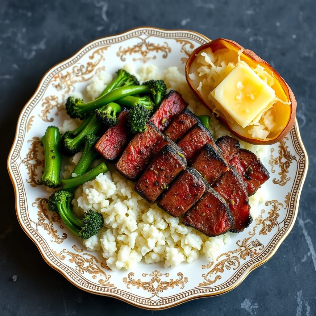 Gourmet Cauliflower Rice with Seared Antelope Steak