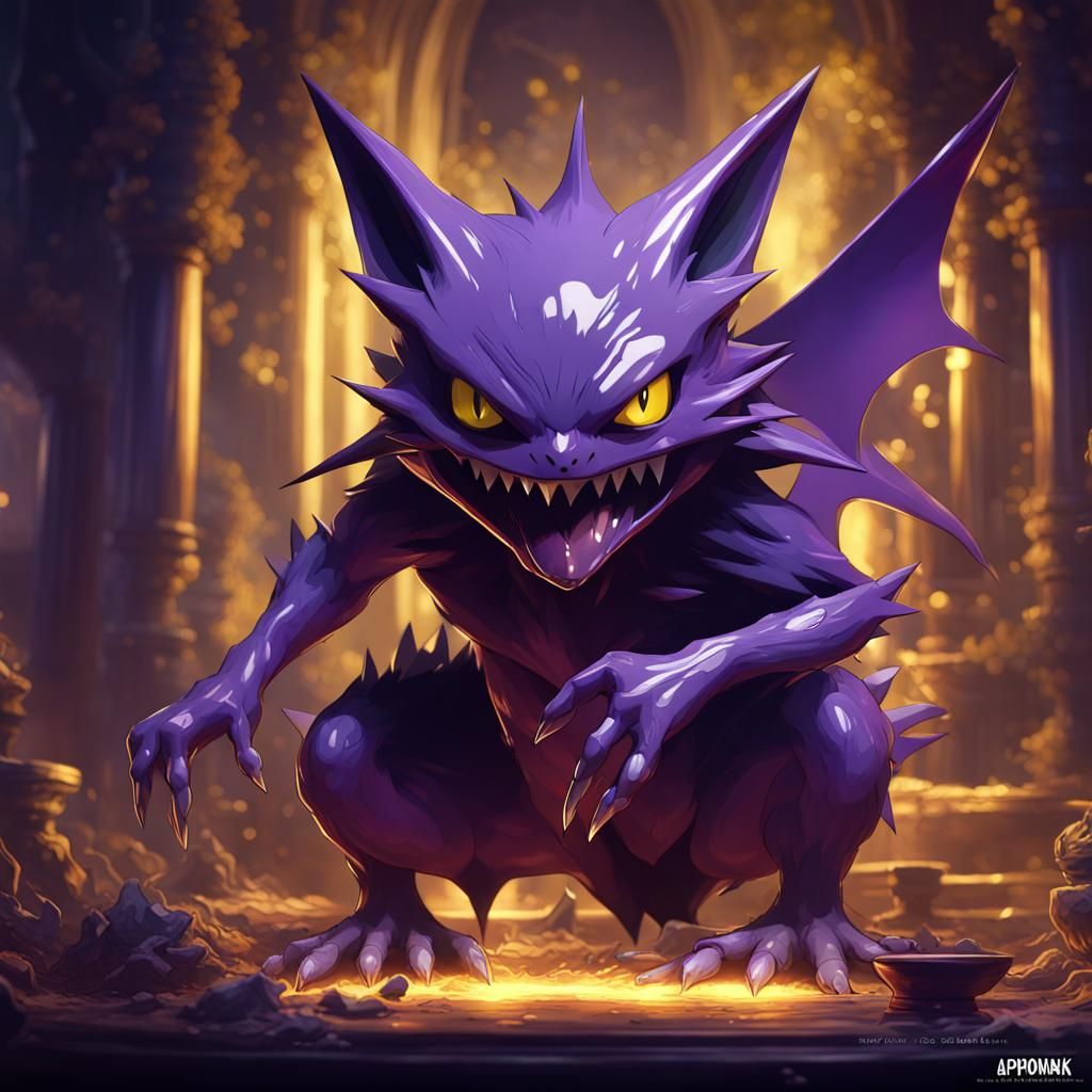 Detailed Haunter Pokemon in Dark Fantasy Style