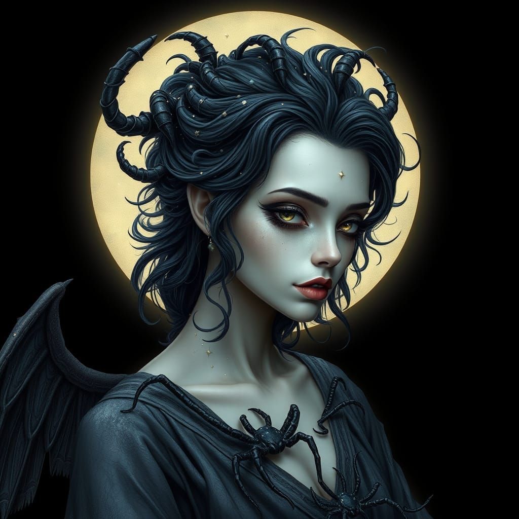 Mysterious Star Woman with Arachnid Legs