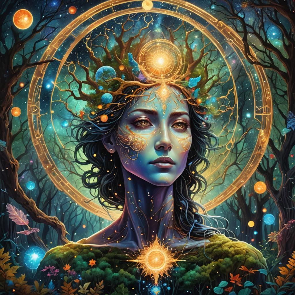 Cosmic Wind Whispers: An Astral Holographic Illustration