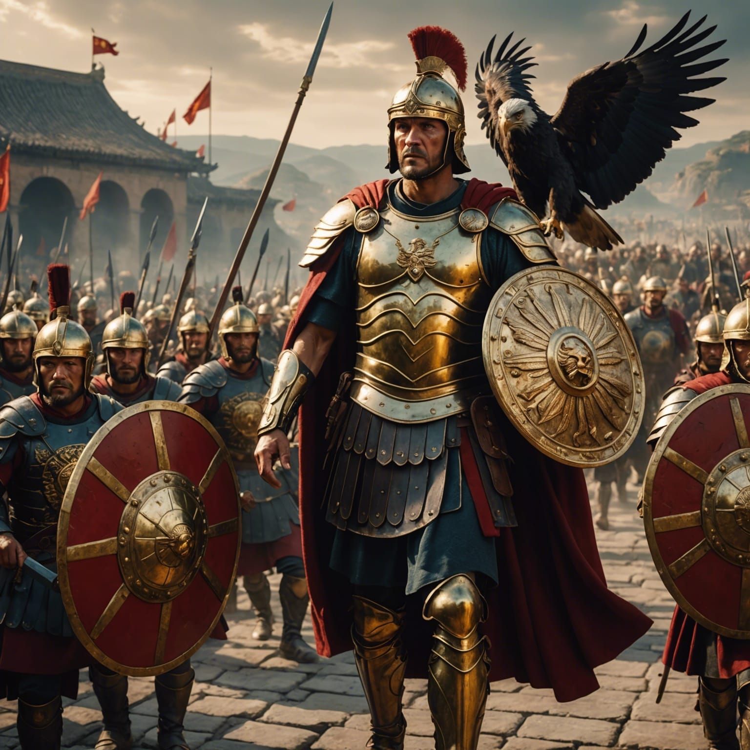 Roman Legions Marching to Ancient China