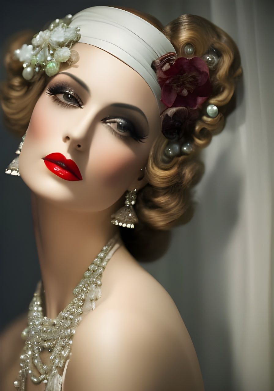 1920s Diva Portrait in Art Nouveau Style