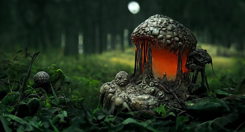 Drunk Mushroom Eaters in Solar-Punk Style