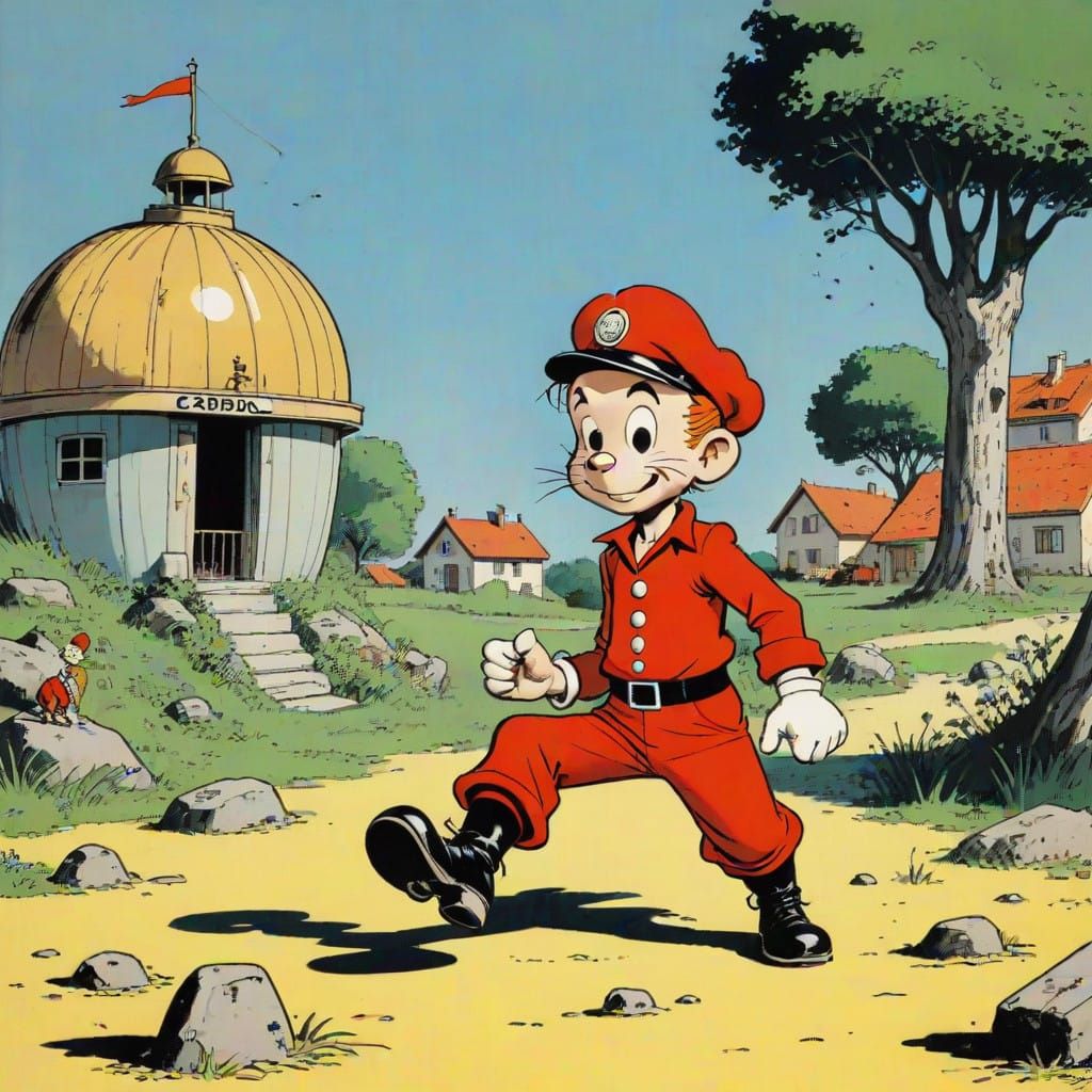 Belgian Comic Book Characters in 1970s Style