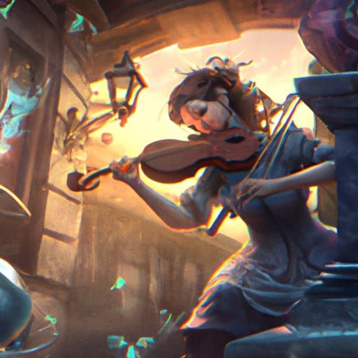 Violinist's Vision: Hyperdetailed Concept Art in Art Nouveau...