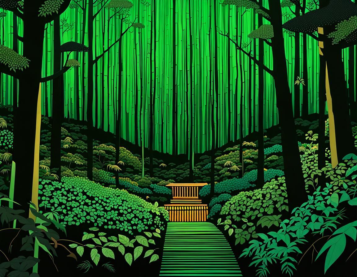 Enchanted Forest: A Neo-Impressionist Patchwork Art