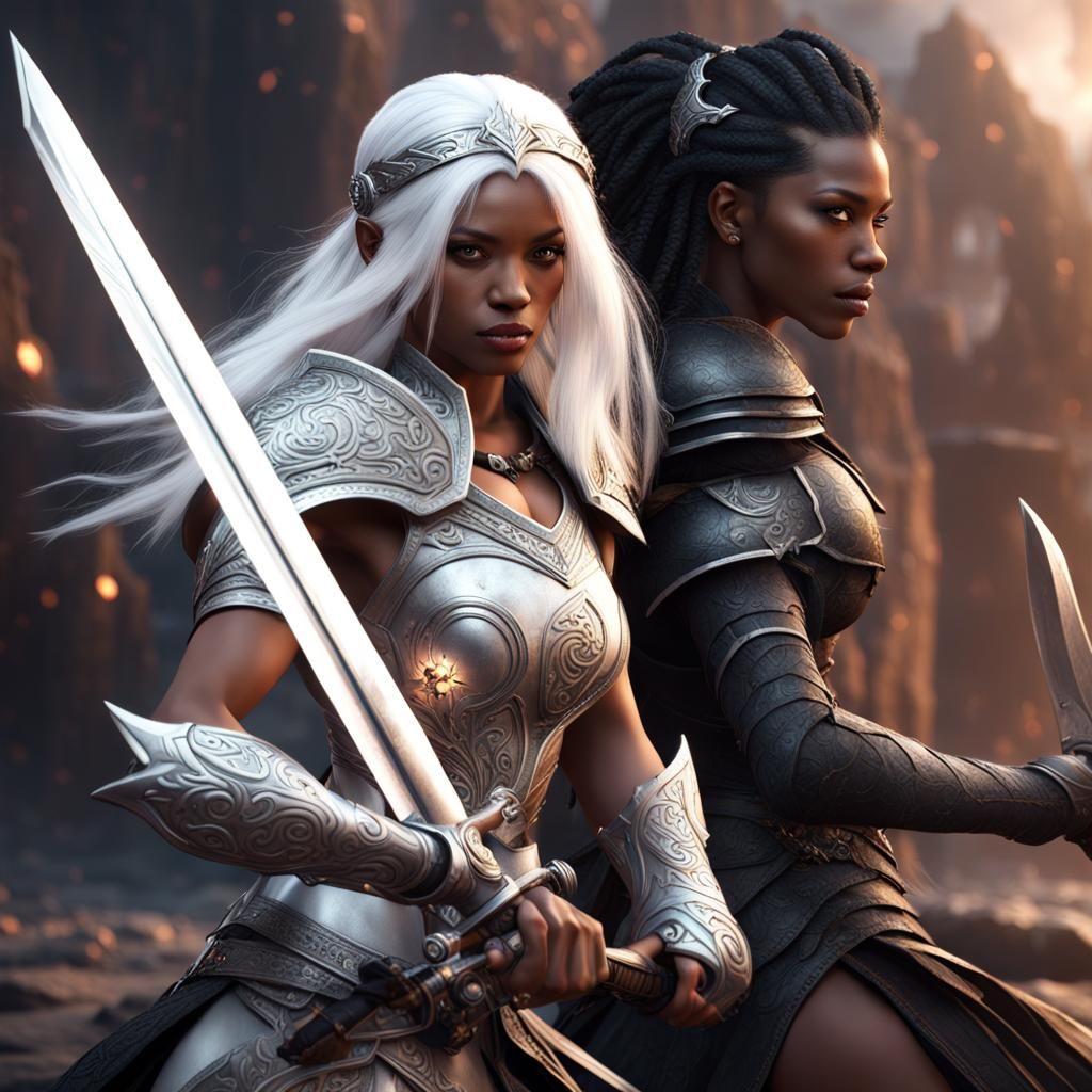 Warrior Princesses Clash in Epic Fantasy Battle