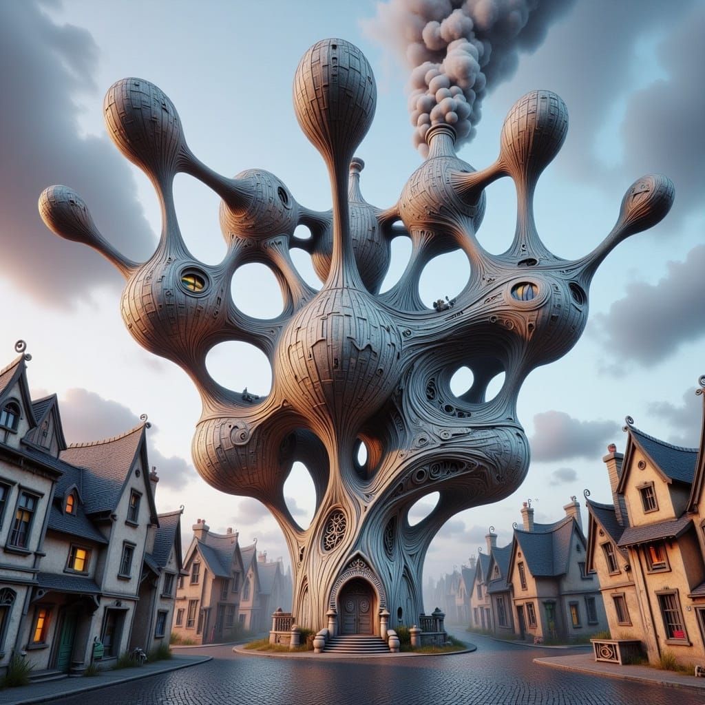 Wonky Atomium Building in Brussels