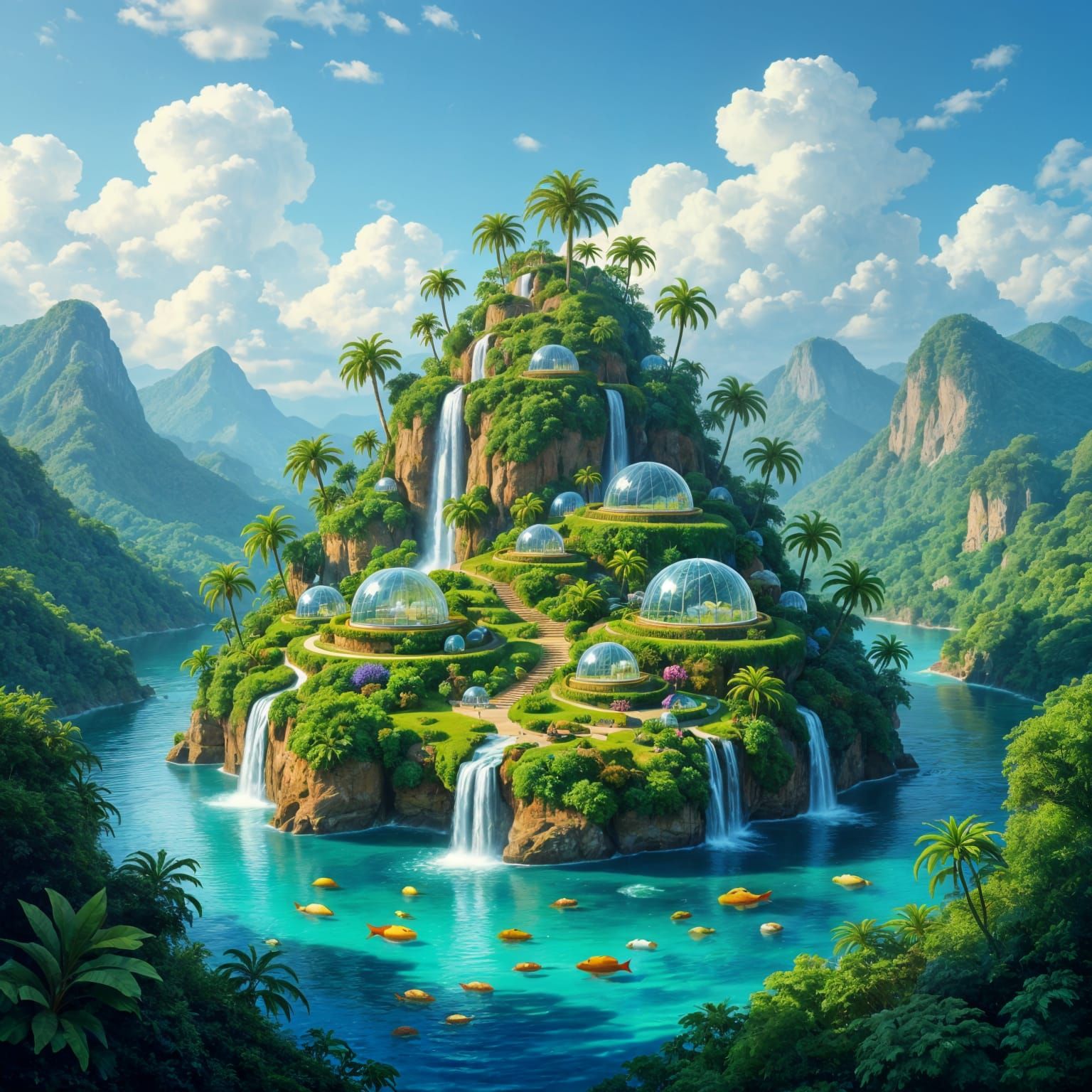 Perfect Tropical Island Landscape Painting