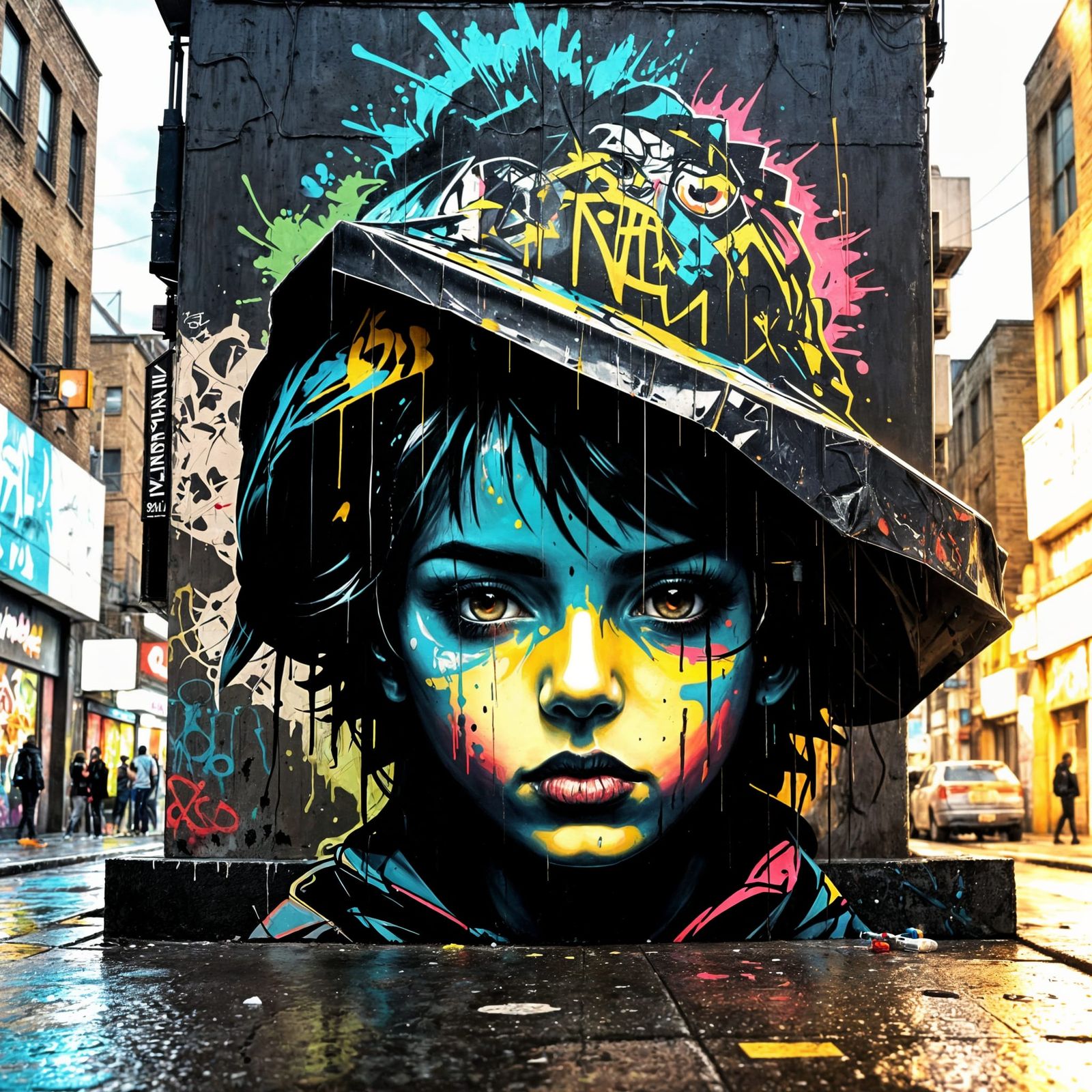 Colorful Street Art Graffiti in Splash Art Style