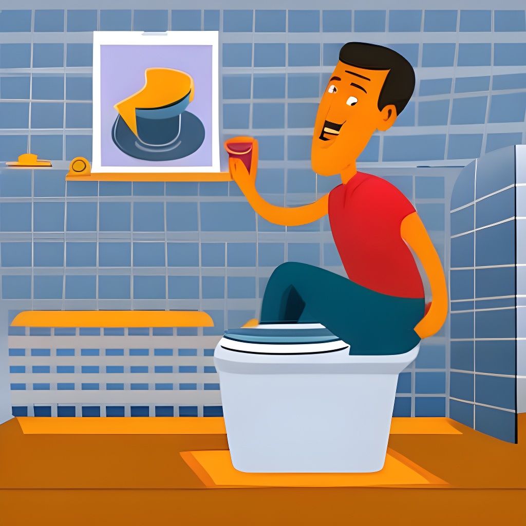 Cartoon Man's Nausea: A Flat Vector Illustration