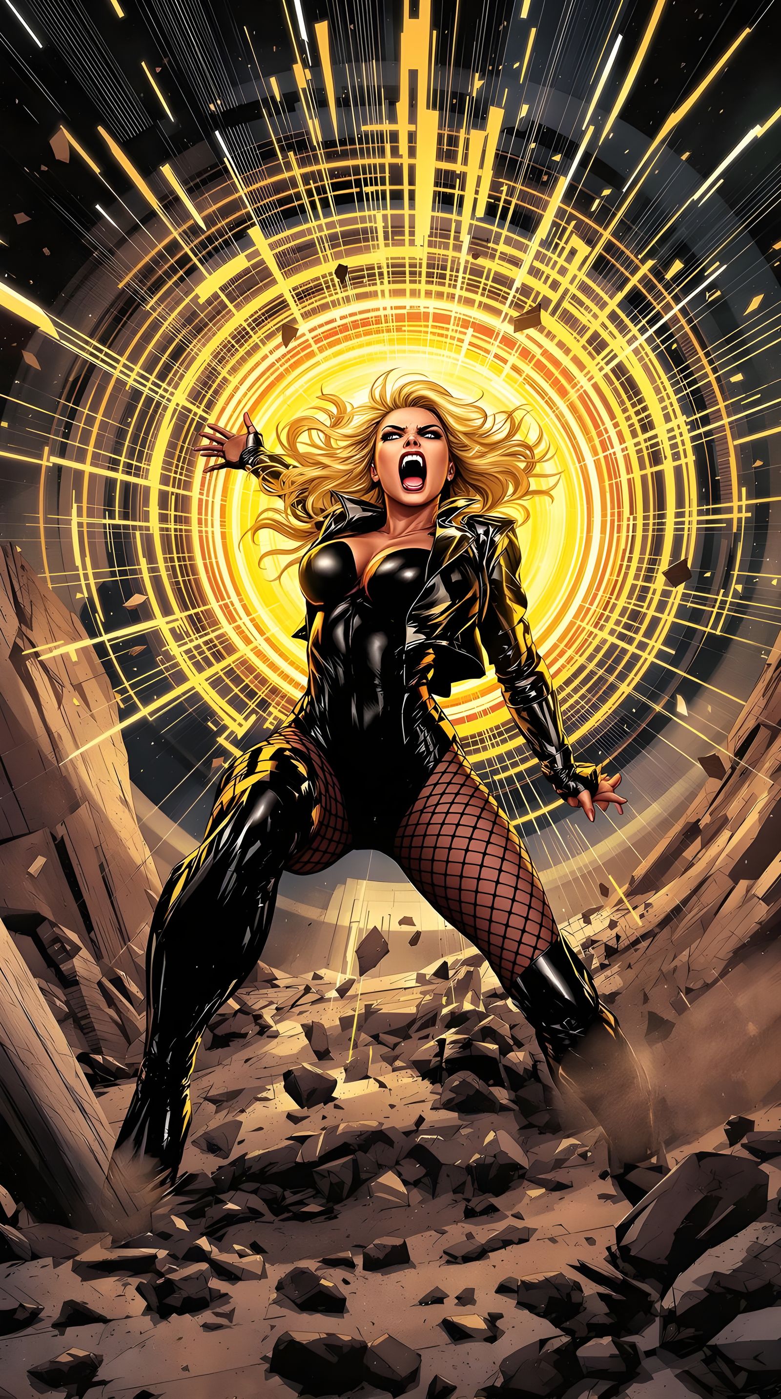 Black Canary Unleashes Her Rage in Comic Book Art