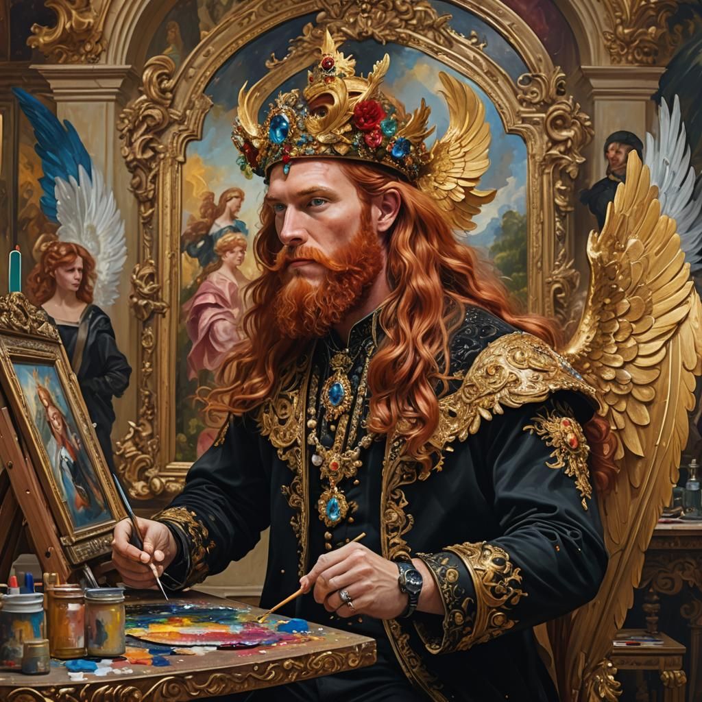 Baroque Artist Painting a Princess Masterpiece