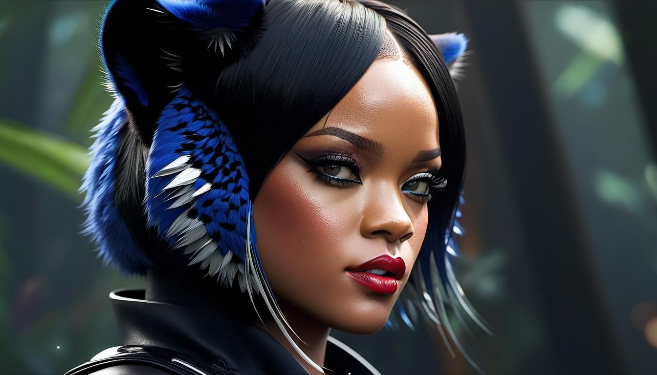 Beautiful Anthro Rihanna Panther in Polychromatic Detail