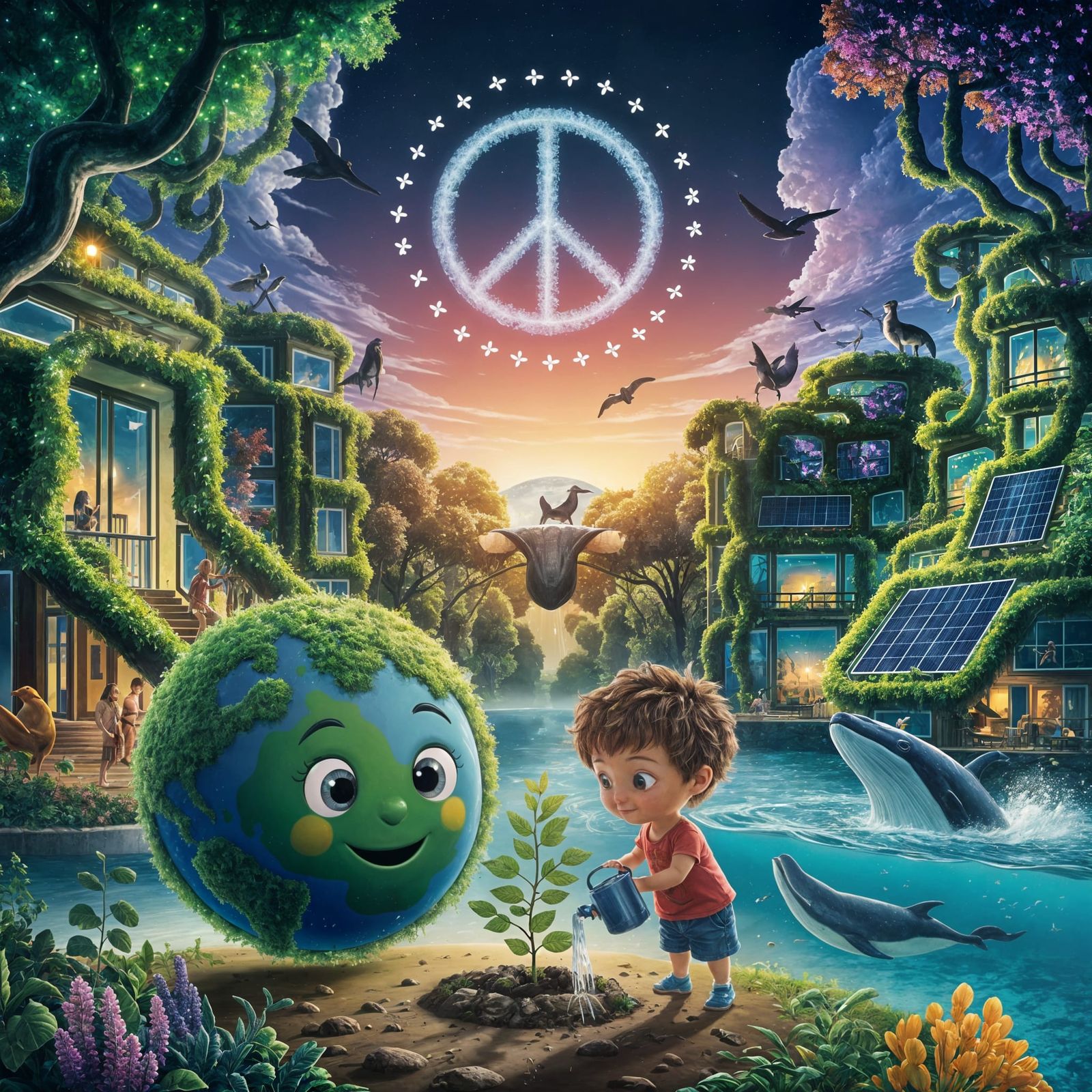 Harmonious Future: Nature and Technology Unite