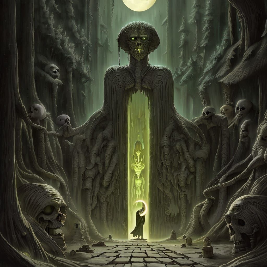 Mystical Indian Sorcerer Holding Severed Head