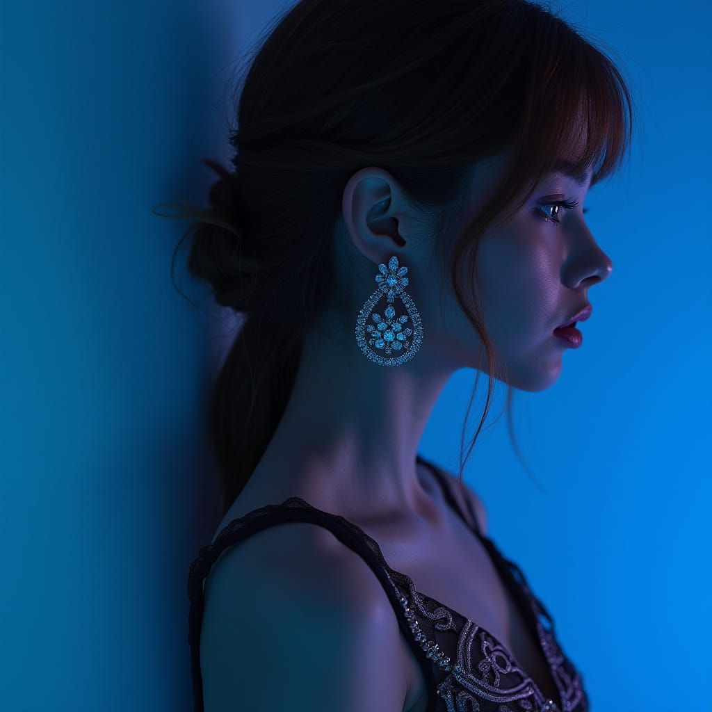 Earring Photoshoot in Cyberpunk Style
