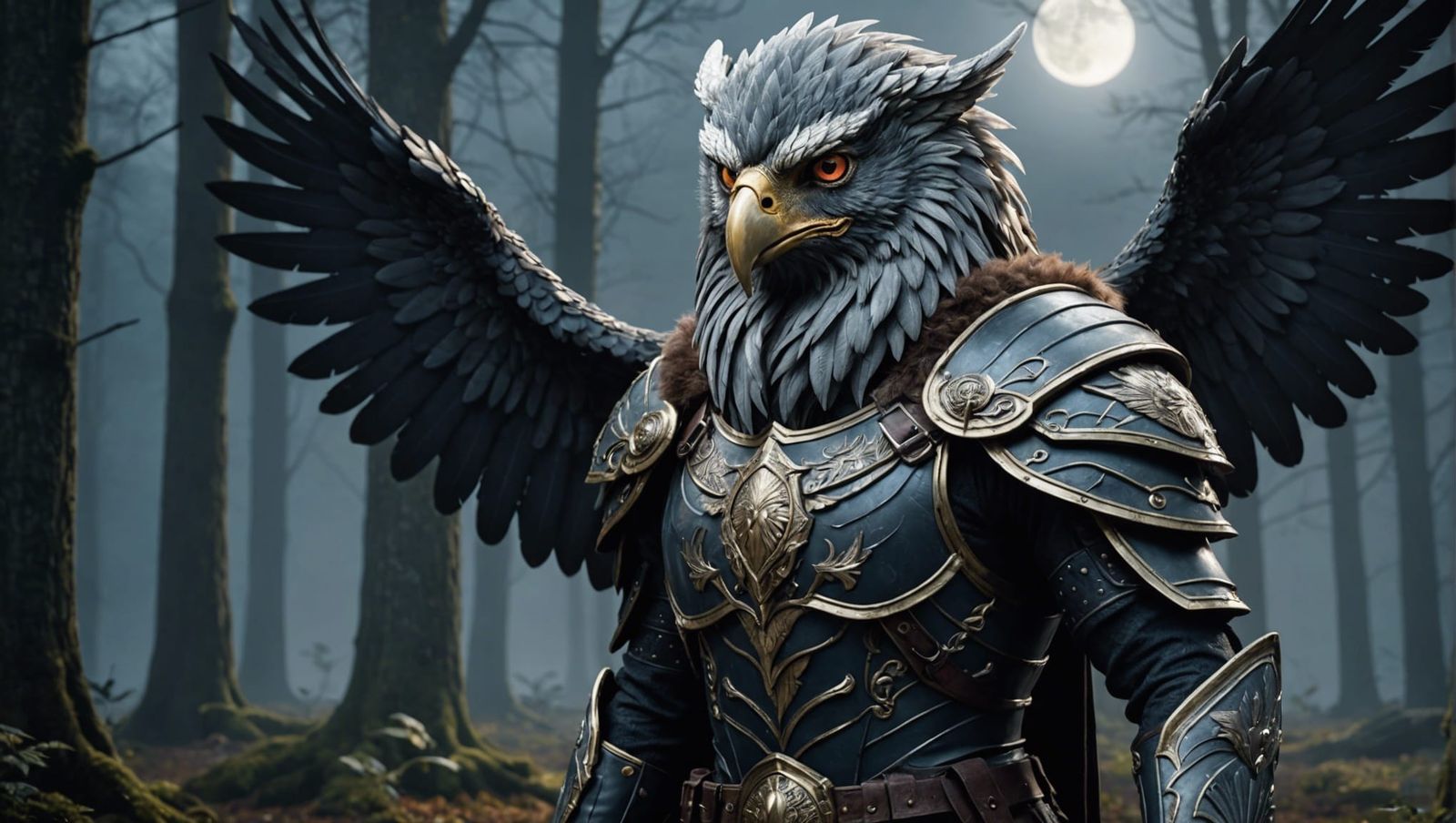 Kind Gryphon in Enchanted Forest: Fantasy Art