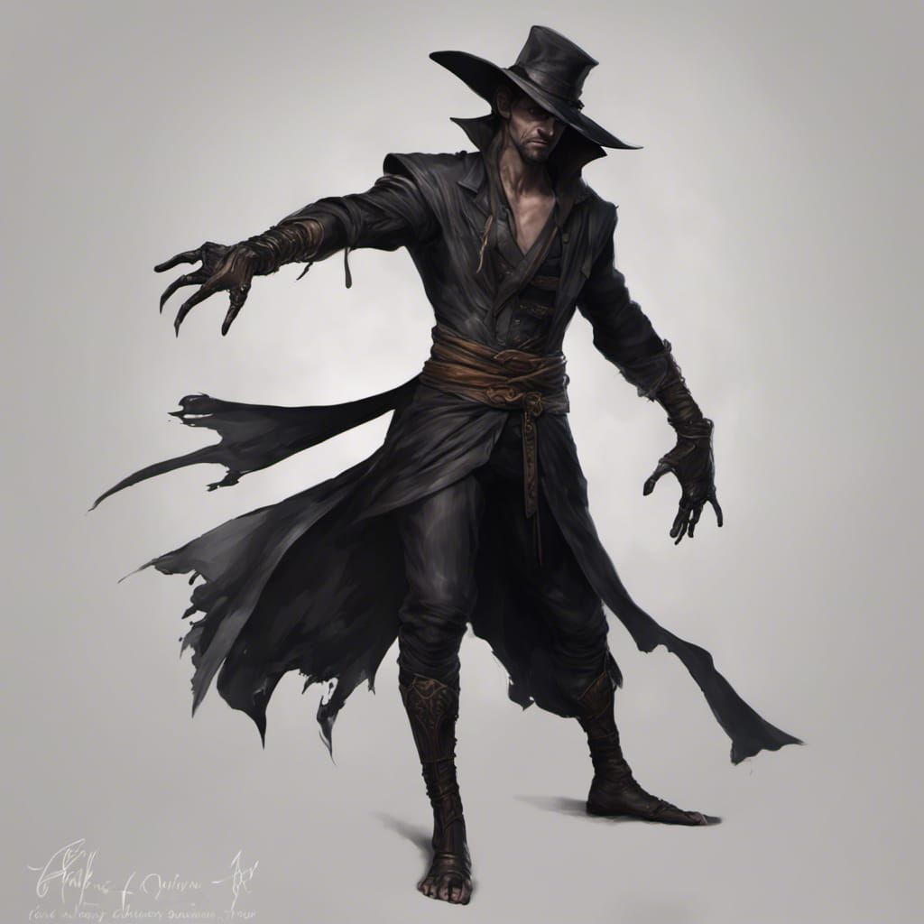 Elegant Shadow Dancer: Dark Fantasy Concept Art