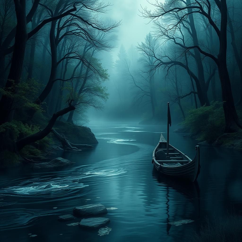 Mysterious River Flowing Through Enchanted Mirkwood
