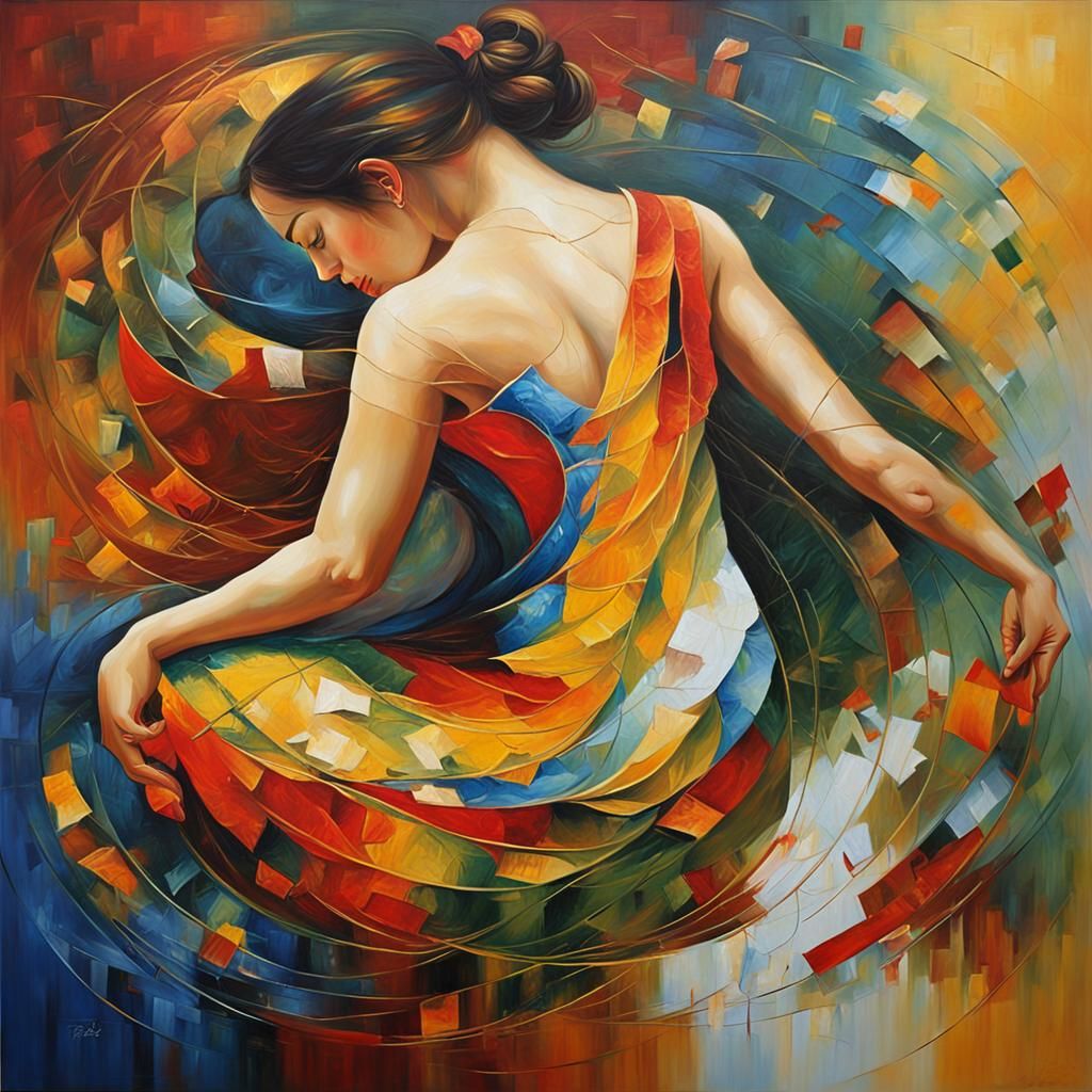 Classical Oil Painting: Beautiful Body in Expressionist Styl...