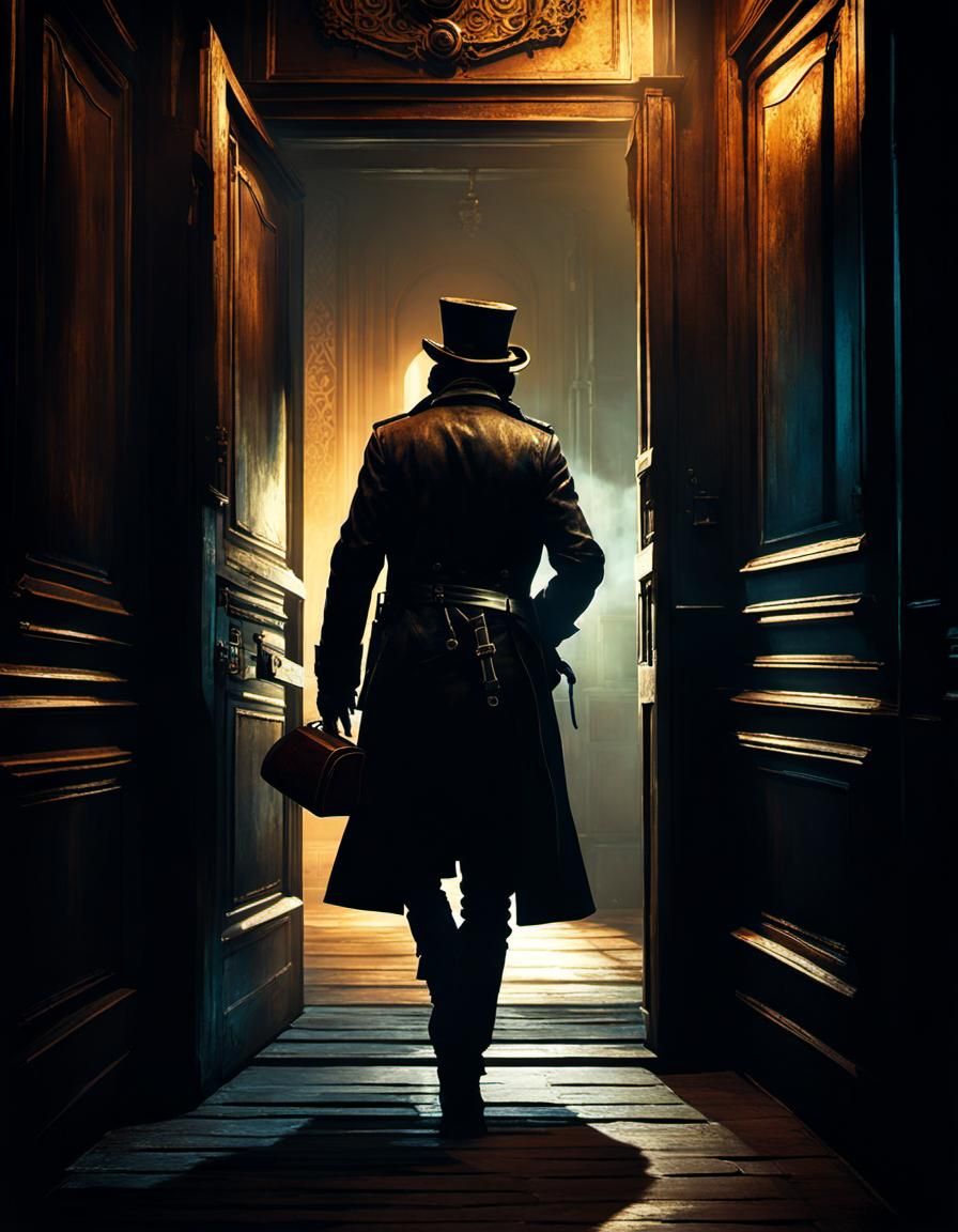 Masked Bounty Hunter in Dark Fantasy Style