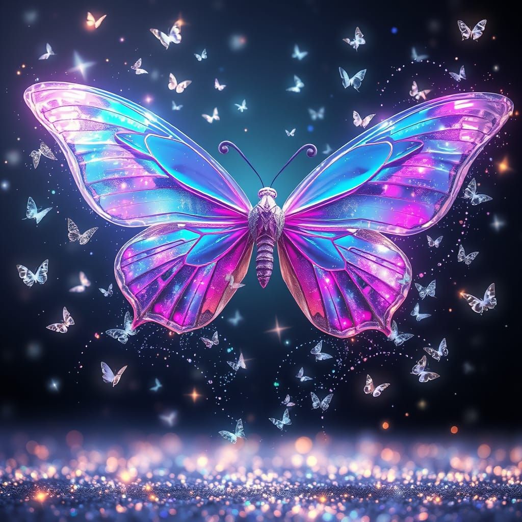 Surreal Butterfly Ecosystem Unfolds in Iridescent Splendor