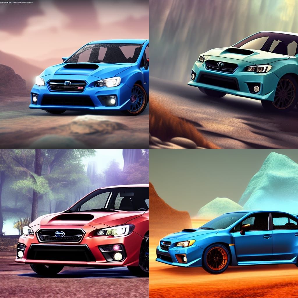 Detailed Matte Painting of a Subaru WRX