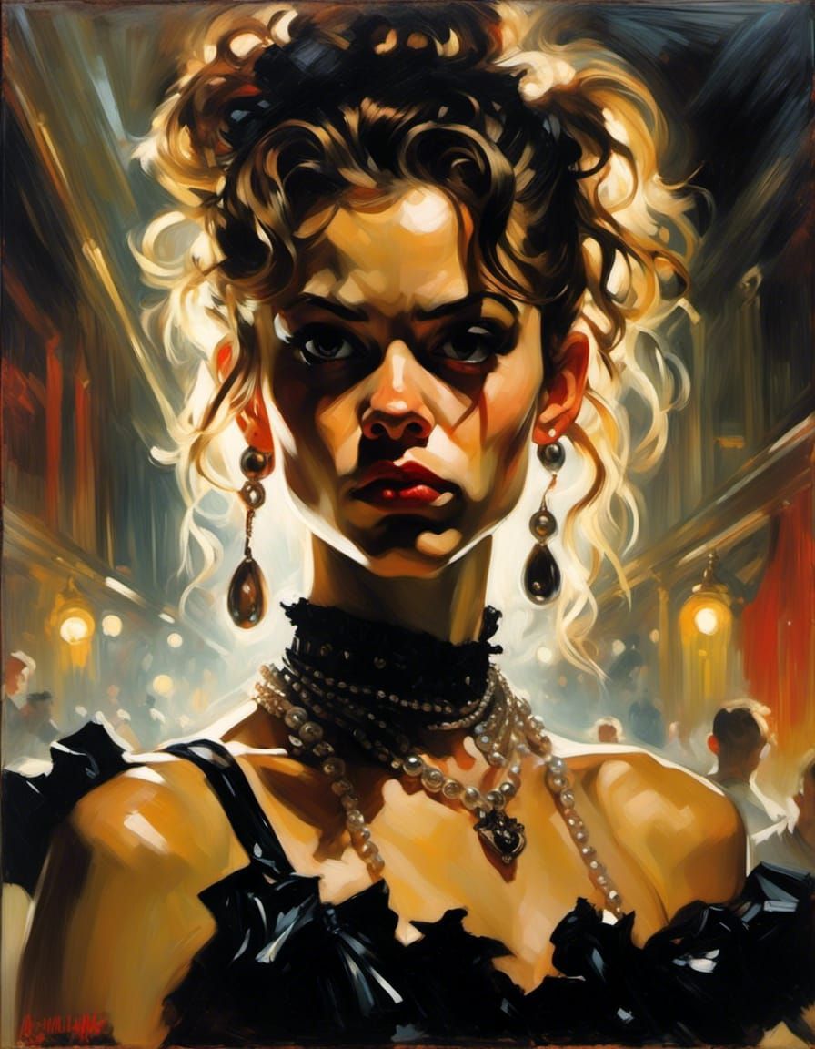 Teen Punk Portrait in Chiaroscuro Style