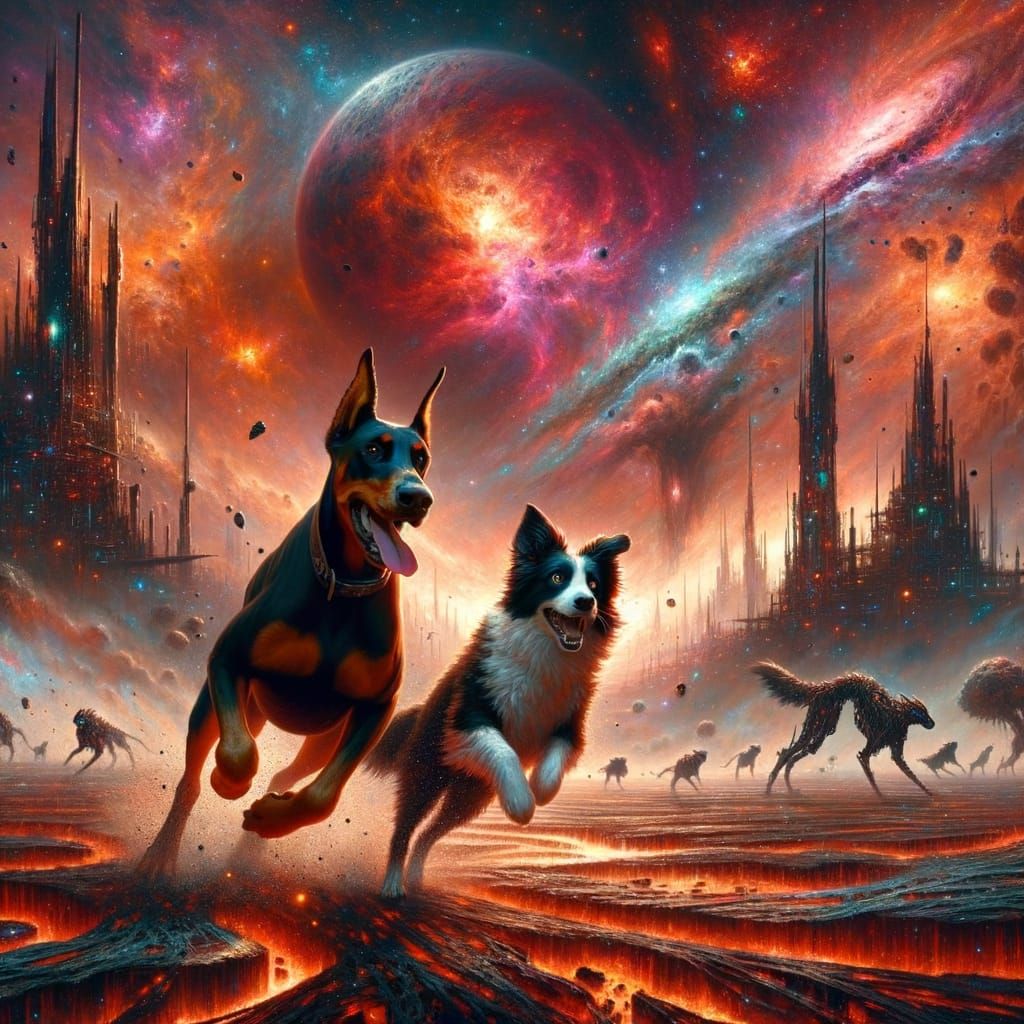 Doberman and Border Collie on Star Wars Battlefield