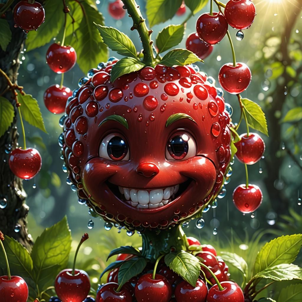 Cute Cherry Creature in a Sci-Fi Fantasy World