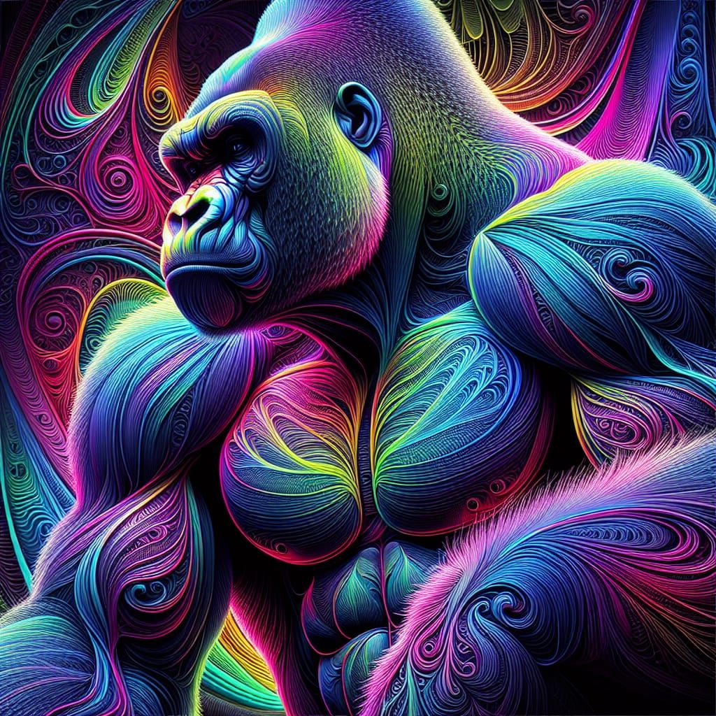 Abstract Rainbow Gorilla