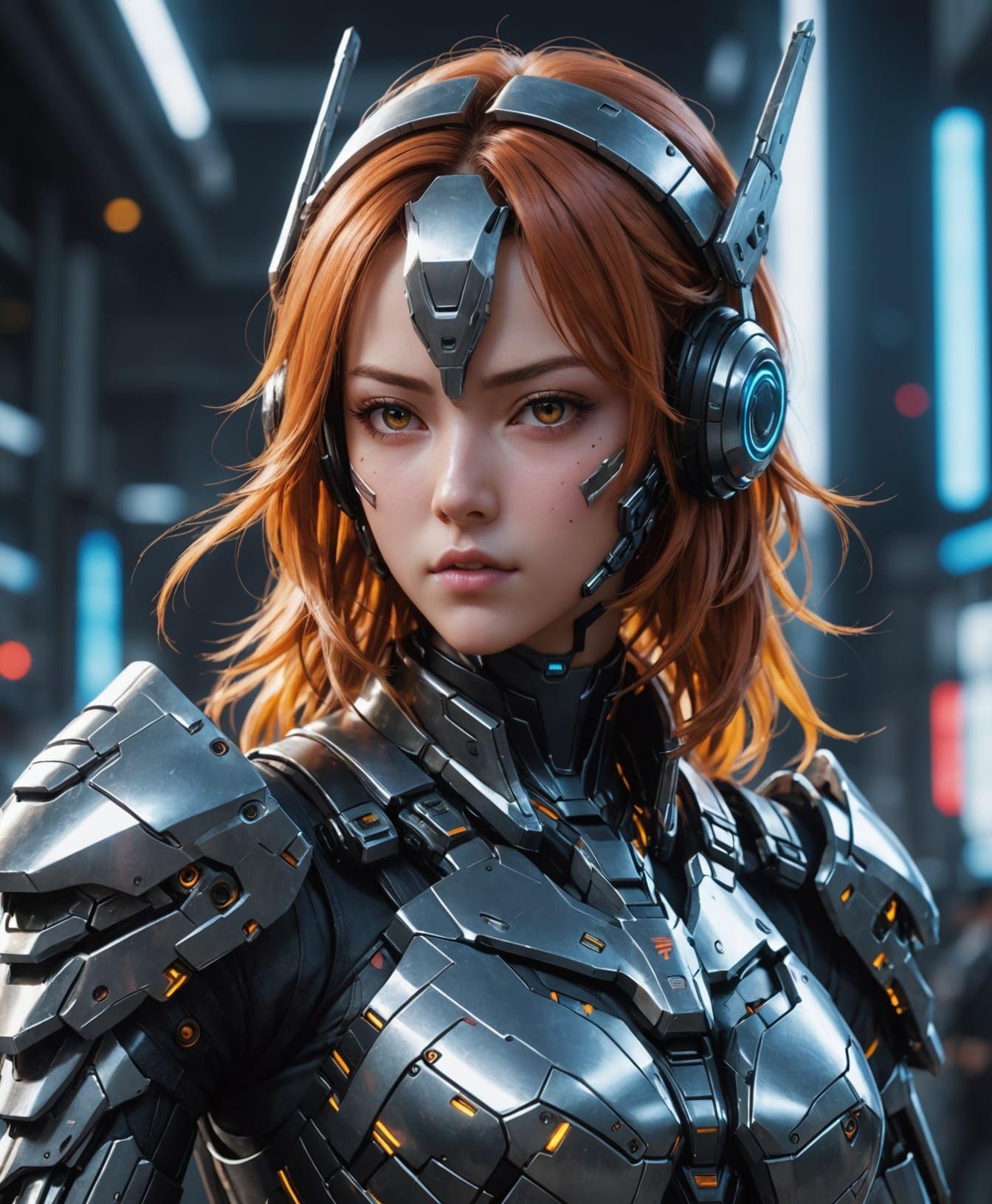 Cyber warrior portrait