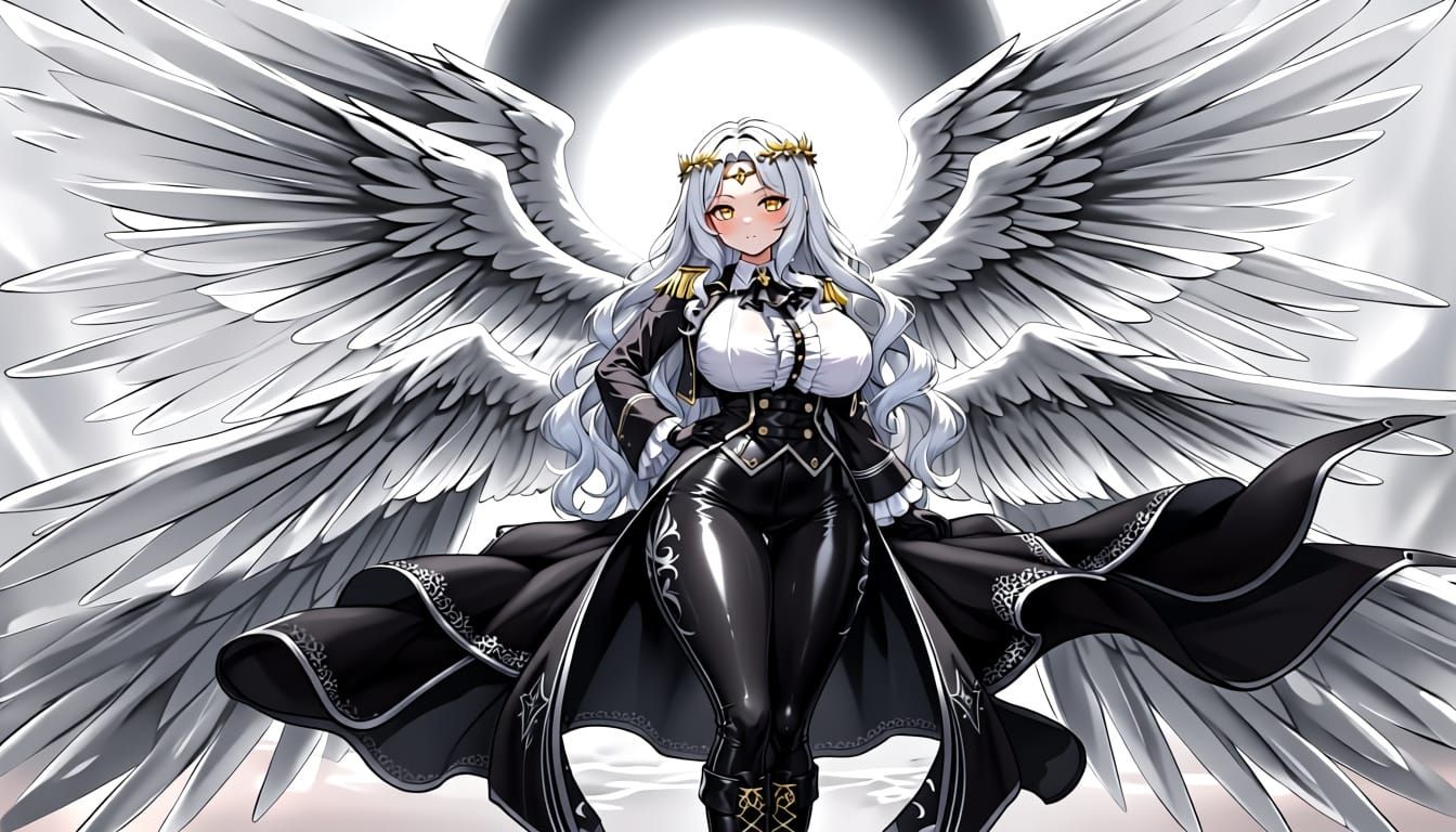 Gabriel Angel with Twelve Wings Under Moonlight