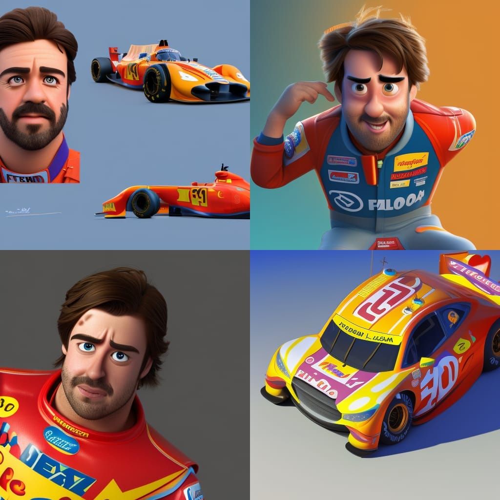 Fernando Alonso Díaz as Pixar-Style 3D Art
