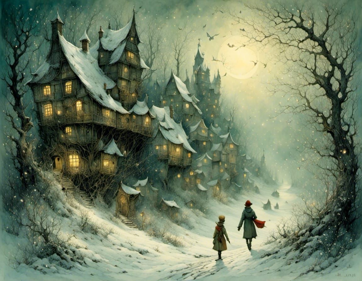 Surreal Night to Day Transition, Expressive Art