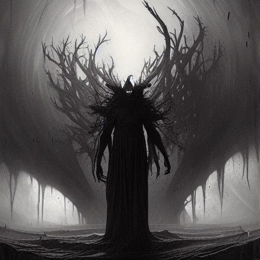 Hyperdetailed Sleep Paralysis Demon in Dark Art Style