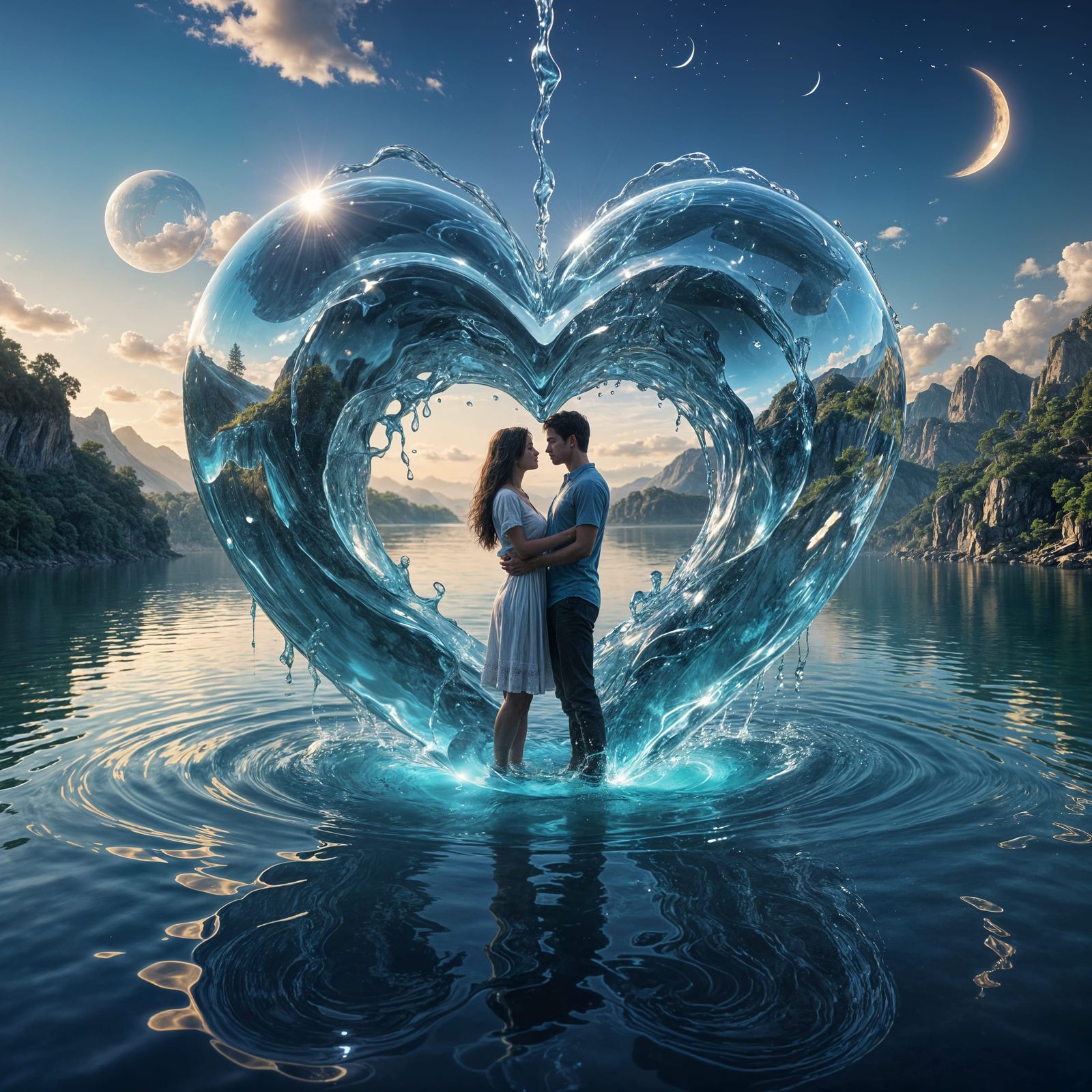 Giant Water Heart Digital Fantasy Art