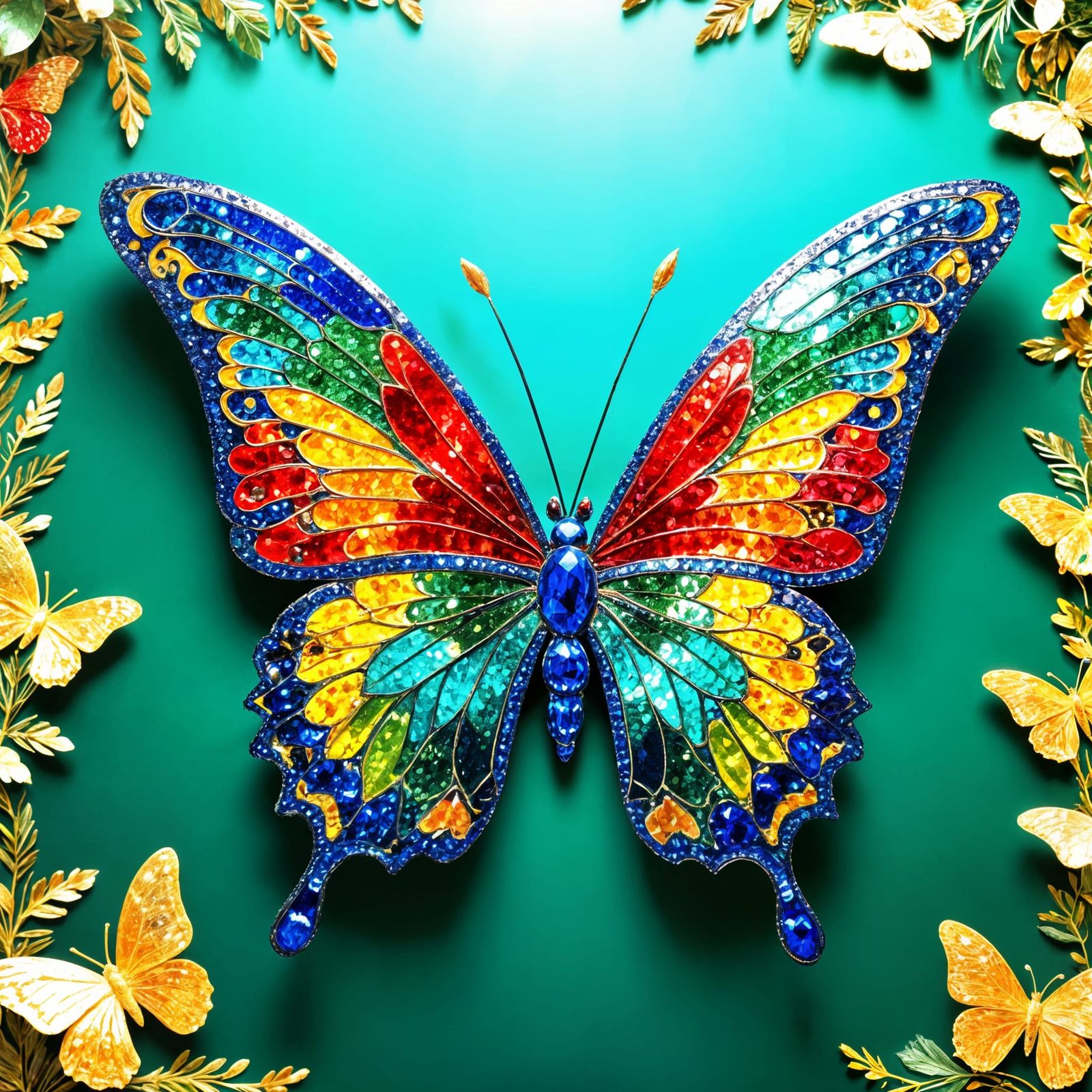 Dazzling Butterfly with Rainbow Sequined Fairy Wings